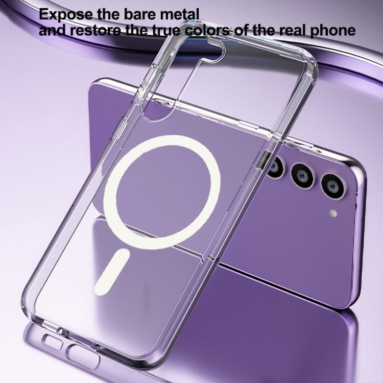 For Samsung Galaxy S23 5G Terminator Style Glitter Powder MagSafe Magnetic Phone Case(Transparent)