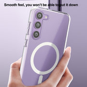 For Samsung Galaxy S23+ 5G Terminator Style Glitter Powder MagSafe Magnetic Phone Case(White)