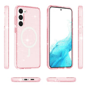For Samsung Galaxy S24+ 5G Terminator Style Glitter Powder MagSafe Magnetic Phone Case(Pink)