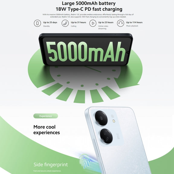 Xiaomi Redmi 13C 5G, 4GB+128GB,  6.74 inch MIUI 14 MediaTek Dimensity 6100+ Octa Core 2.2GHz, NFC, Network: 5G, Not Support Google Play(Startrail Silver)
