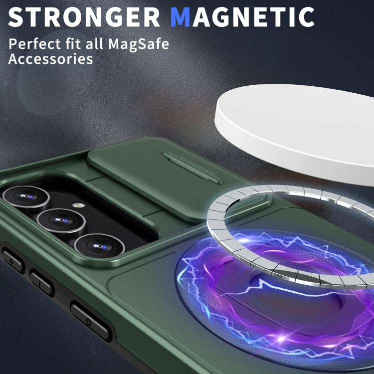 For Samsung Galaxy S23 FE 5G Camshield MagSafe Ring Holder Armor Phone Case(Deep Green) - Galaxy S23 FE 5G Cases by PMC TechLife | Online Shopping South Africa | PMC TechLife