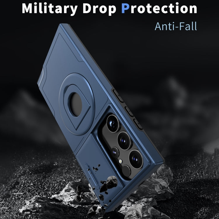 For Samsung Galaxy S23 Ultra 5G Camshield MagSafe Ring Holder Armor Phone Case(Blue) - free shipping - PMC TechLife - Order now!