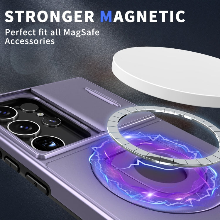 For Samsung Galaxy S23 Ultra 5G Camshield MagSafe Ring Holder Armor Phone Case(Puple) - Galaxy S23 Ultra 5G Cases by PMC TechLife | Online Shopping South Africa | PMC TechLife