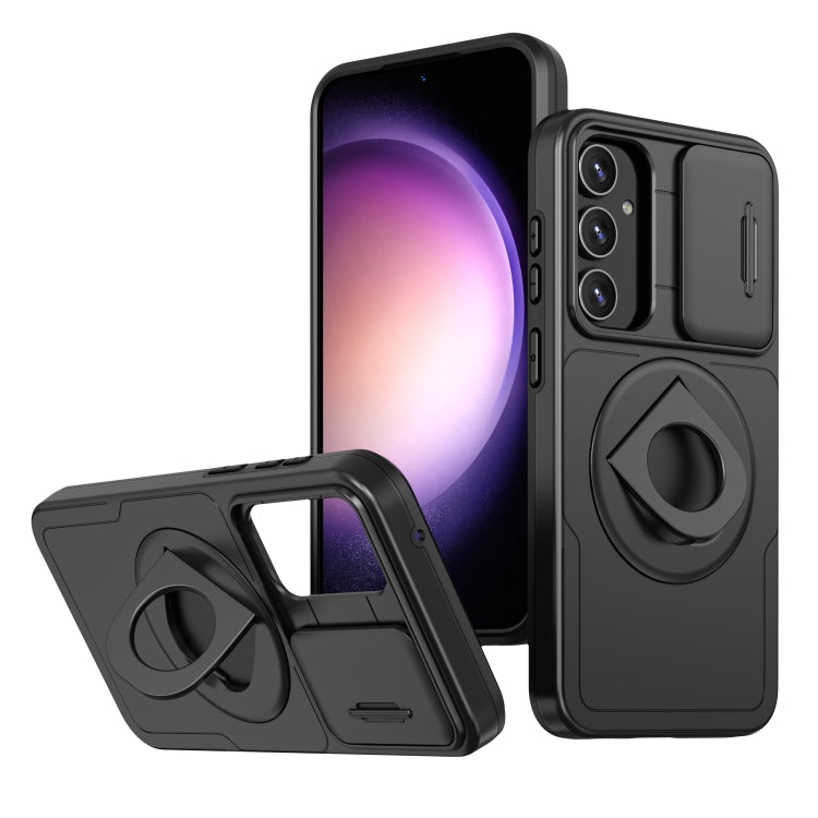 For Samsung Galaxy S23+ 5G Camshield MagSafe Ring Holder Armor Phone Case(Black) - Galaxy S23+ 5G Cases by PMC TechLife | Online Shopping South Africa | PMC TechLife