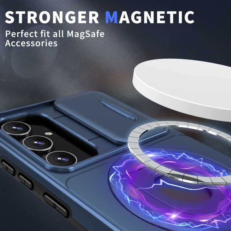 For Samsung Galaxy S23+ 5G Camshield MagSafe Ring Holder Armor Phone Case(Blue)