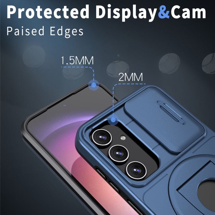 For Samsung Galaxy S23+ 5G Camshield MagSafe Ring Holder Armor Phone Case(Blue) - Galaxy S23+ 5G Cases by PMC TechLife | Online Shopping South Africa | PMC TechLife