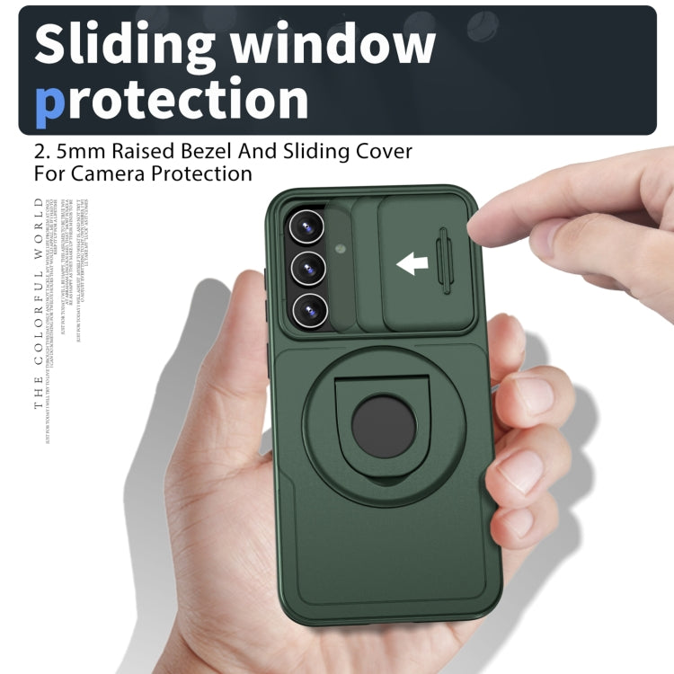For Samsung Galaxy S23+ 5G Camshield MagSafe Ring Holder Armor Phone Case(Deep Green) - Galaxy S23+ 5G Cases by PMC TechLife | Online Shopping South Africa | PMC TechLife