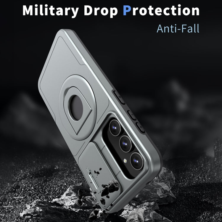 For Samsung Galaxy S23+ 5G Camshield MagSafe Ring Holder Armor Phone Case(Titanium Grey) - Galaxy S23+ 5G Cases by PMC TechLife | Online Shopping South Africa | PMC TechLife