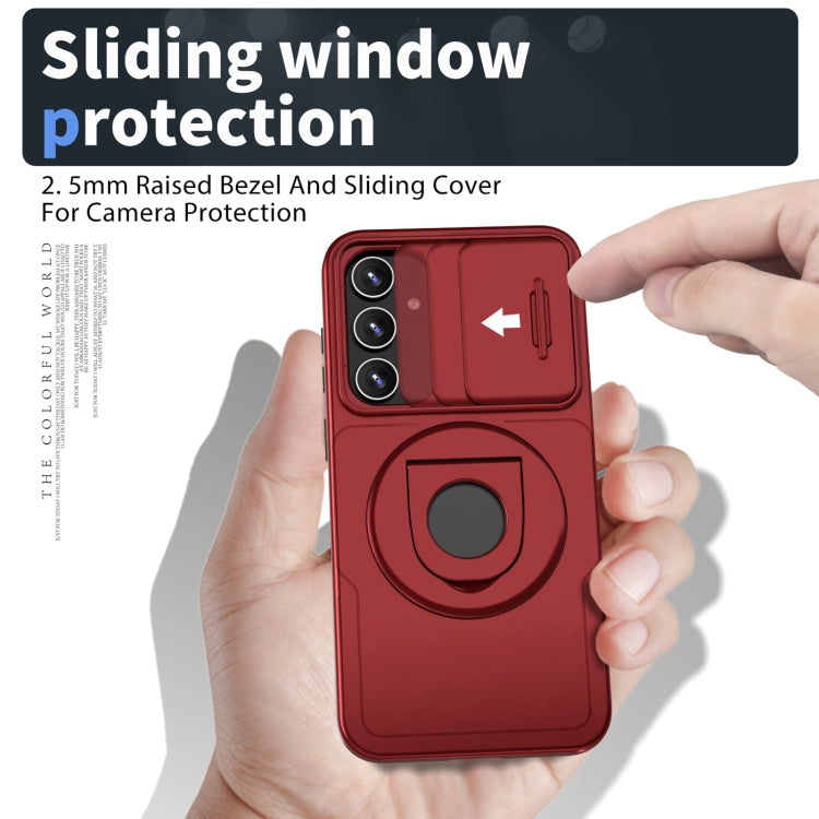 For Samsung Galaxy S23 5G Camshield MagSafe Ring Holder Armor Phone Case(Red) - Galaxy S23 5G Cases by PMC TechLife | Online Shopping South Africa | PMC TechLife