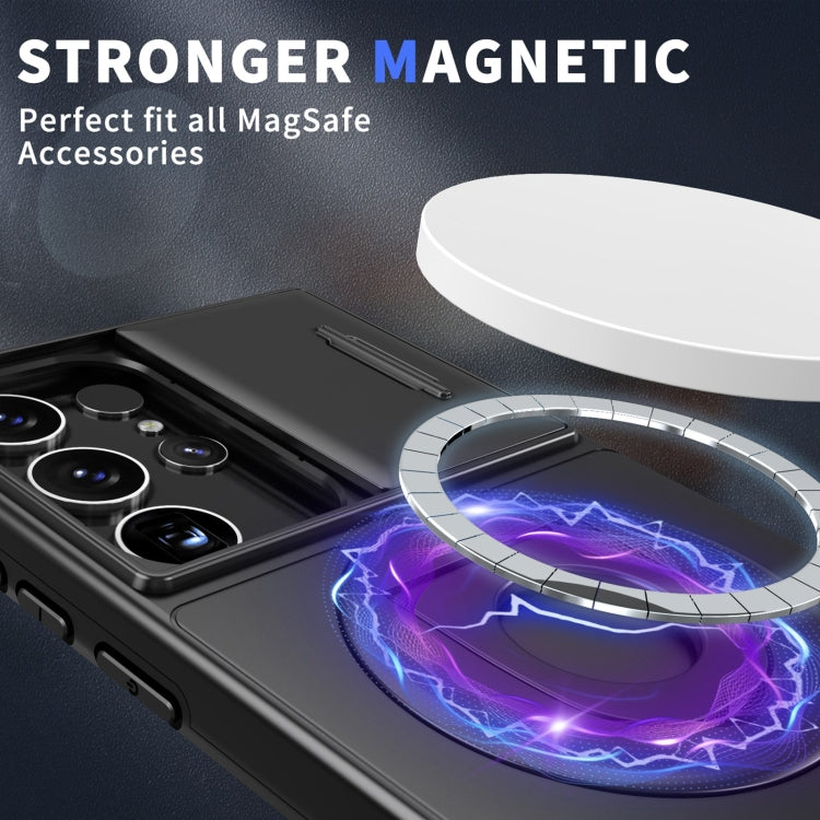 For Samsung Galaxy S22 Ultra 5G Camshield MagSafe Ring Holder Armor Phone Case(Black) - free shipping - PMC TechLife - Order now!
