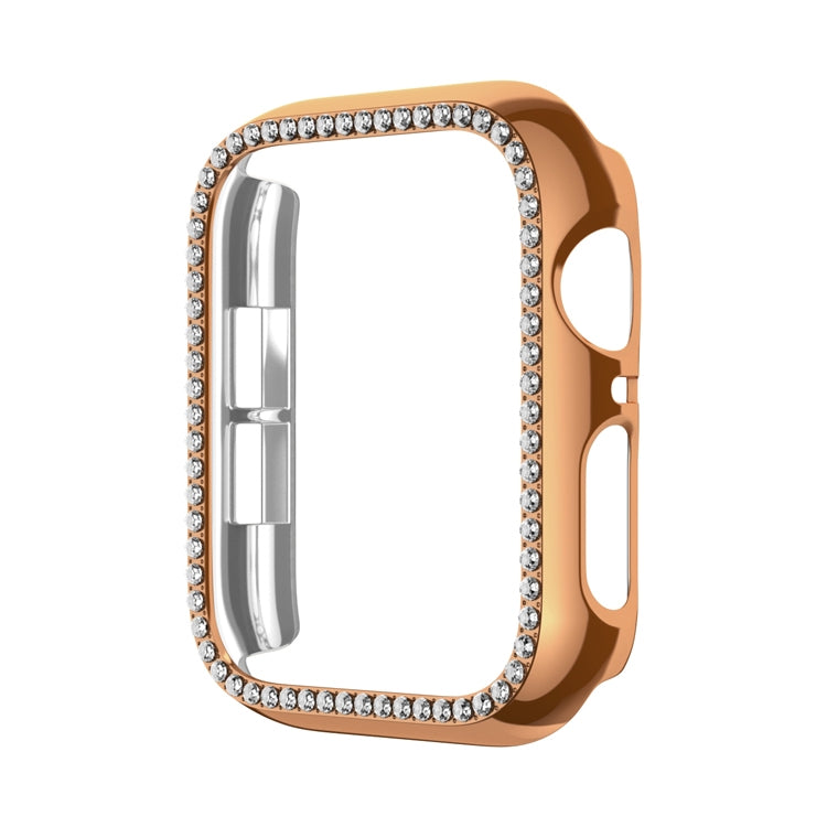 For Apple Watch Series 6 / 5 / 4 / SE 44mm Plating Row Diamond Hollow PC Watch Case(Rose Gold) - free shipping - PMC TechLife - Order now!