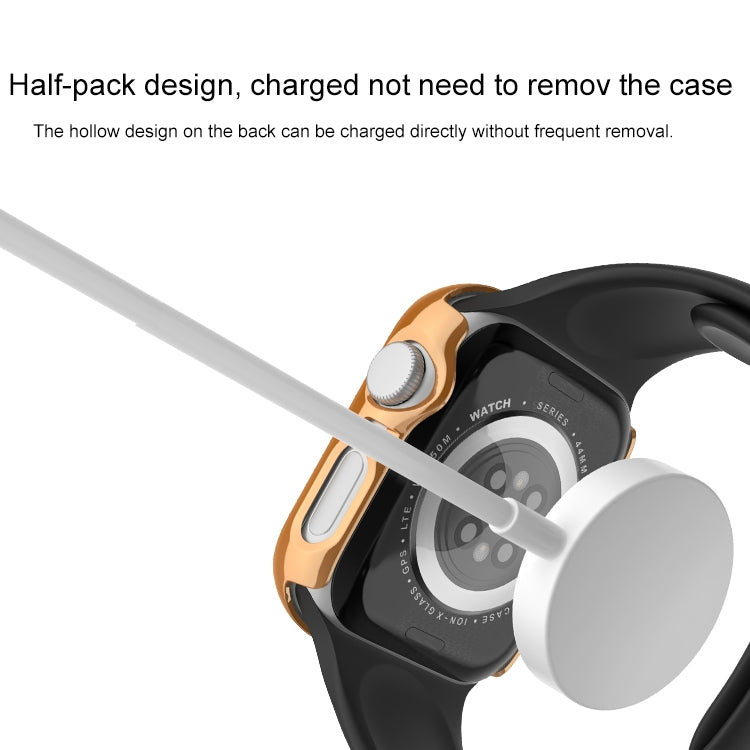 For Apple Watch Series 9 / 8 / 7 41mm Plating Row Diamond Hollow PC Watch Case(Rose Gold) - free shipping - PMC TechLife - Order now!