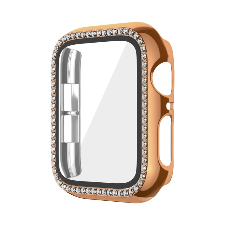 For Apple Watch Series 3 / 2 / 1 38mm Plating Row Diamond PC Watch Case with Film(Rose Gold) - free shipping - PMC TechLife - Order now!