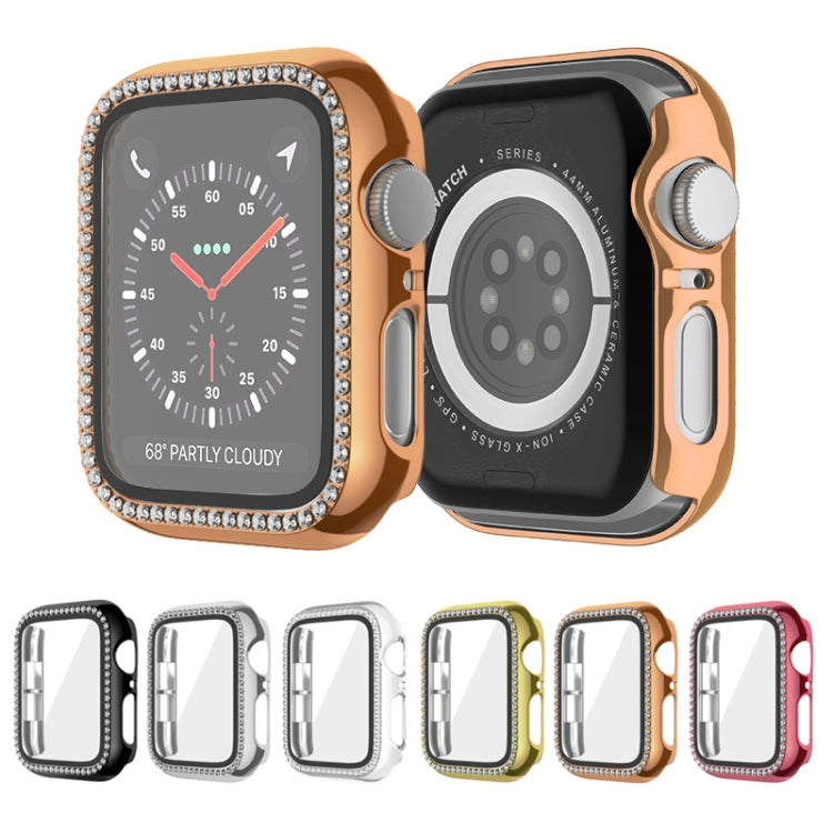 For Apple Watch Series 3 / 2 / 1 38mm Plating Row Diamond PC Watch Case with Film(Rose Gold) - free shipping - PMC TechLife - Order now!