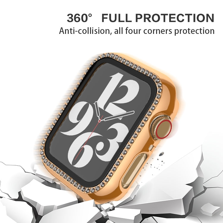 For Apple Watch Series 3 / 2 / 1 38mm Plating Row Diamond PC Watch Case with Film(Rose Gold) - free shipping - PMC TechLife - Order now!