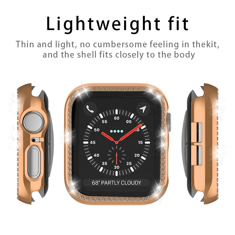 For Apple Watch Series 3 / 2 / 1 38mm Plating Row Diamond PC Watch Case with Film(Black) - free shipping - PMC TechLife - Order now!
