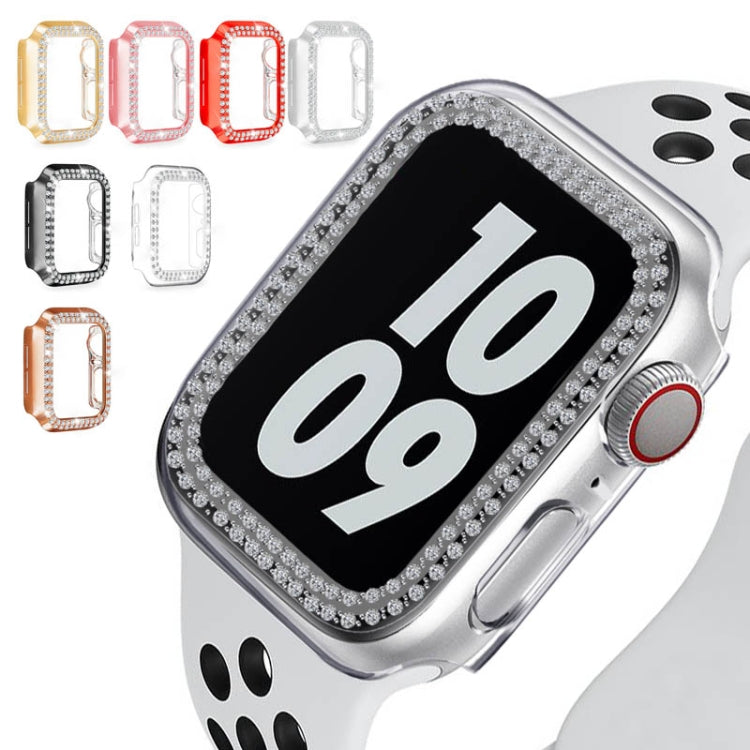 For Apple Watch Series 6 / 5 / 4 / SE 40mm Plating Dual-Row Diamond Hollow PC Watch Case(Black) - free shipping - PMC TechLife - Order now!