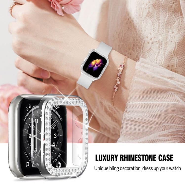 For Apple Watch Series 9 / 8 / 7 45mm Plating Dual-Row Diamond Hollow PC Watch Case(Gold) - free shipping - PMC TechLife - Order now!