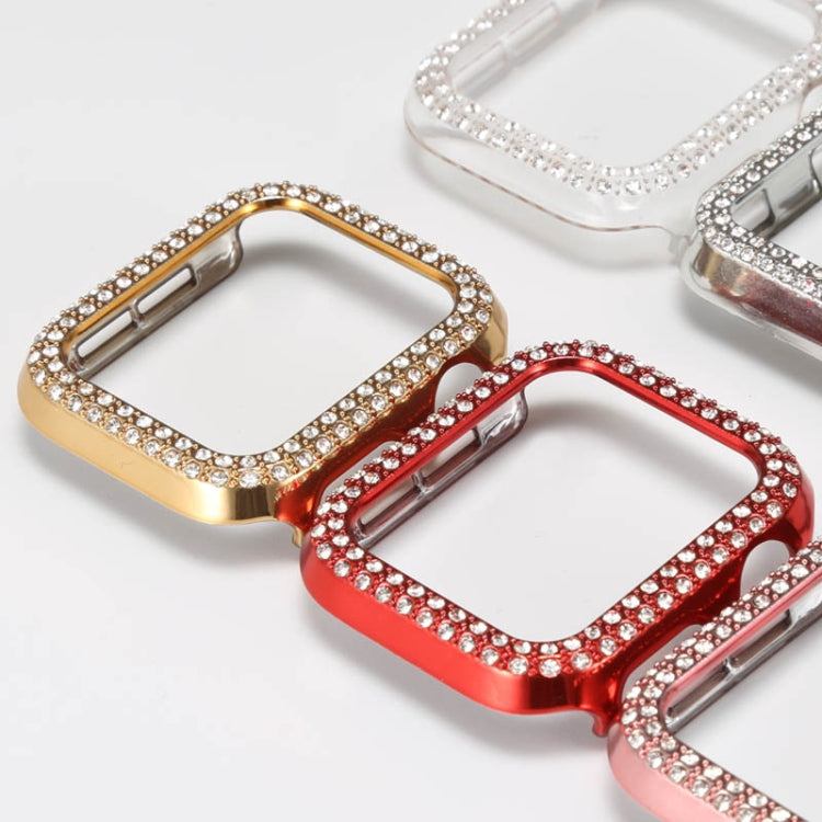 For Apple Watch Series 6 / 5 / 4 / SE 40mm Plating Dual-Row Diamond Hollow PC Watch Case(Black) - free shipping - PMC TechLife - Order now!