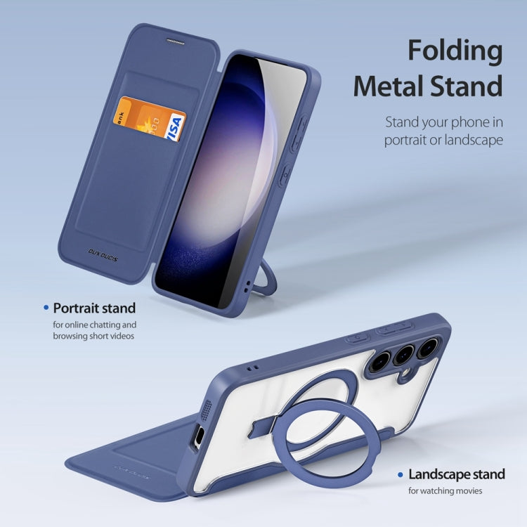 For Samsung Galaxy S24+ 5G DUX DUCIS Skin X Pro Series Magsafe Ring Holder Leather Phone Case(Blue) - Galaxy S24+ 5G Cases by DUX DUCIS | Online Shopping South Africa | PMC TechLife | Buy Now Pay Later Mobicred