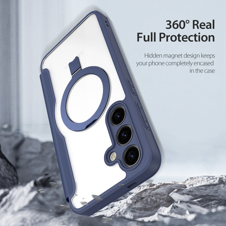 For Samsung Galaxy S24+ 5G DUX DUCIS Skin X Pro Series Magsafe Ring Holder Leather Phone Case(Blue)