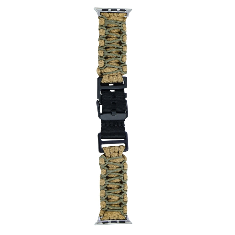 For Apple Watch SE 2022 40mm Dual-layer Braided Paracord Buckle Watch Band(Khaki Army Green) - free shipping - PMC TechLife - Order now!