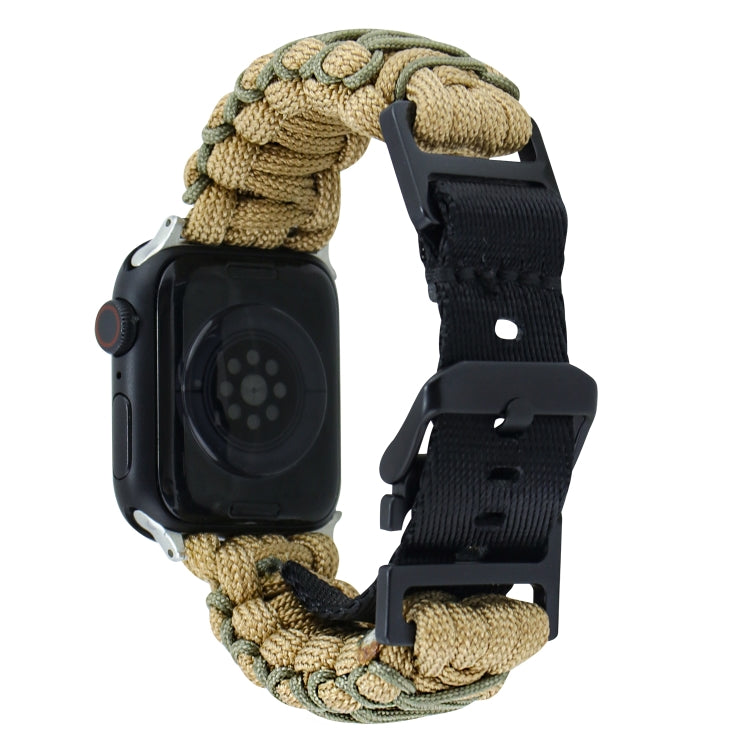 For Apple Watch SE 44mm Dual-layer Braided Paracord Buckle Watch Band(Khaki Army Green) - free shipping - PMC TechLife - Order now!