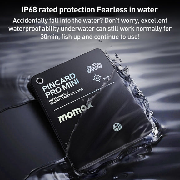 MOMAX PINCARD BR8 Card Wireless Charging Positioning Anti-lost Device(Black)