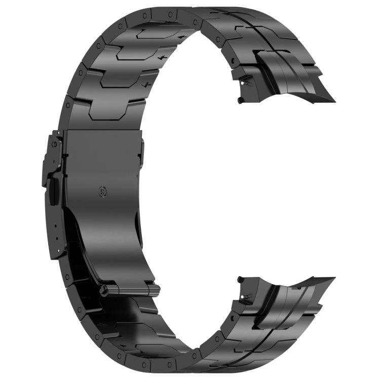 For Samsung Galaxy Watch 6 / 6 Classic Button Style Stainless Steel Watch Band(Black)