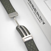 For Apple Watch SE 40mm Rhombus Pattern Magnetic Folding Buckle Leather Watch Band(Starlight Color)