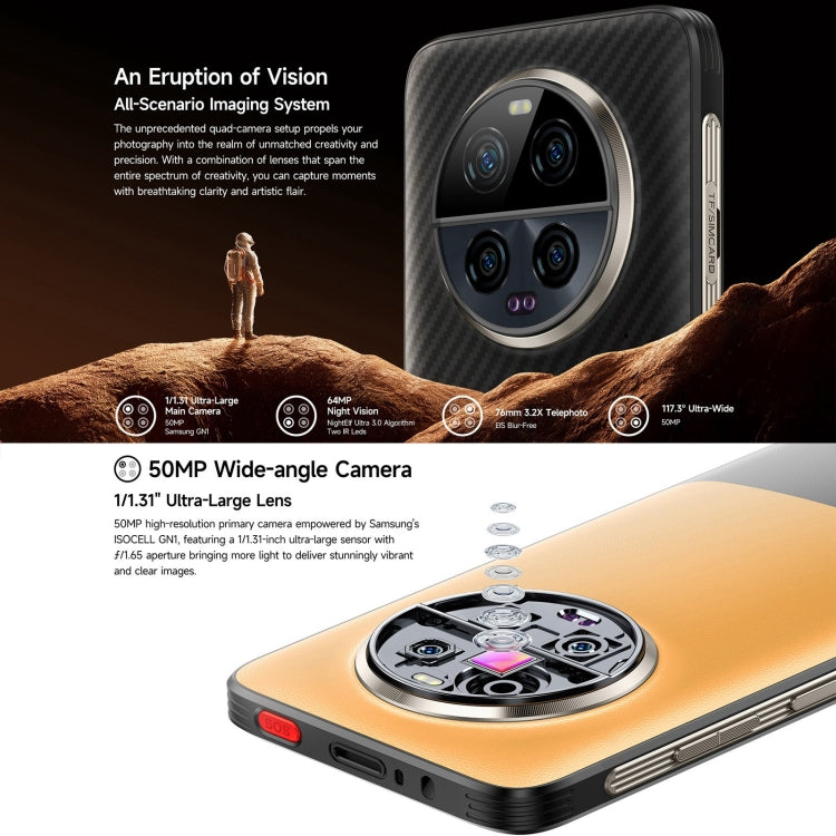 Ulefone Armor 23 Ultra Rugged Phone, 12GB+512GB, 6.78 inch Android 13 MediaTek Dimensity 8020 Octa Core up to 2.6GHz, Network: 5G, NFC, OTG, Satellite Messaging(Umbra Orange) - free shipping - PMC TechLife - Order now!