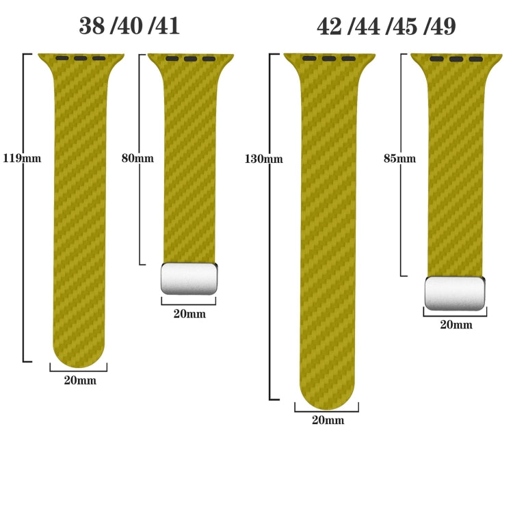 For Apple Watch SE 2022 40mm Carbon Fiber Magnetic Silver Buckle Watch Band(Olive Brown) - free shipping - PMC TechLife - Order now!