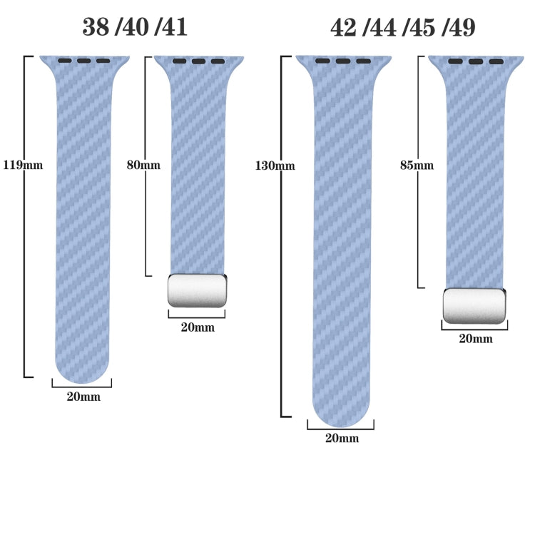 For Apple Watch Series 5 44mm Carbon Fiber Magnetic Silver Buckle Watch Band(Light Blue Black) - free shipping - PMC TechLife - Order now!