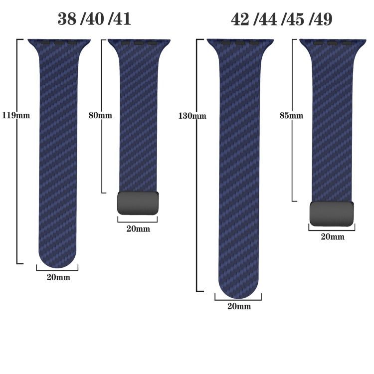 For Apple Watch Series 9 45mm Carbon Fiber Magnetic Black Buckle Watch Band(Royal Blue Light Blue) - free shipping - PMC TechLife - Order now!