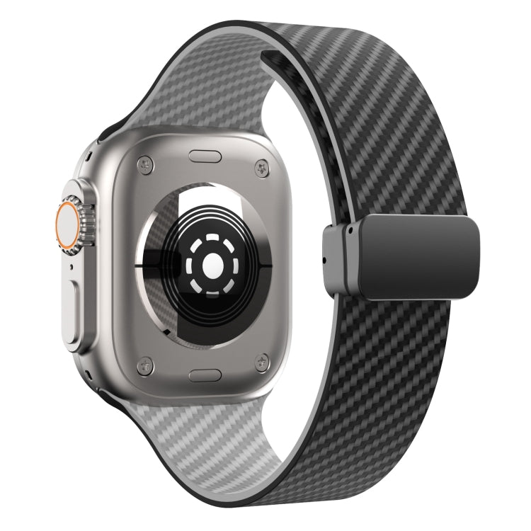 For Apple Watch Series 3 38mm Carbon Fiber Magnetic Black Buckle Watch Band(Black Grey) - free shipping - PMC TechLife - Order now!