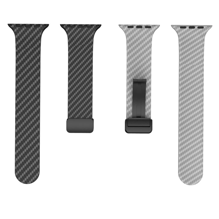 For Apple Watch Series 3 38mm Carbon Fiber Magnetic Black Buckle Watch Band(Black Grey) - free shipping - PMC TechLife - Order now!
