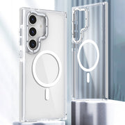 For Samsung Galaxy S24 5G Dual-Color Clear Acrylic Hybrid TPU MagSafe Phone Case(Transparent)