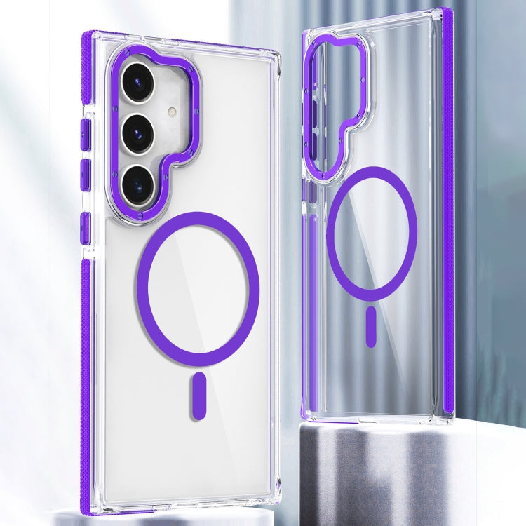 For Samsung Galaxy S24+ 5G Dual-Color Clear Acrylic Hybrid TPU MagSafe Phone Case(Purple) - Galaxy S24+ 5G Cases by PMC TechLife | Online Shopping South Africa | PMC TechLife
