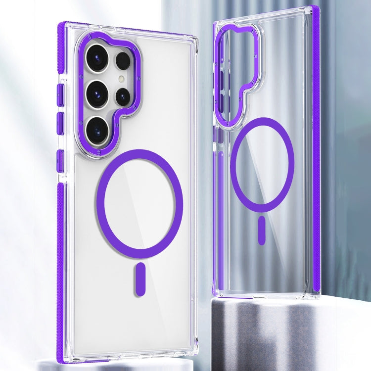 For Samsung Galaxy S24 Ultra 5G Dual-Color Clear Acrylic Hybrid TPU MagSafe Phone Case(Purple) - Galaxy S24 Ultra 5G Cases by PMC TechLife | Online Shopping South Africa | PMC TechLife | Buy Now Pay Later Mobicred