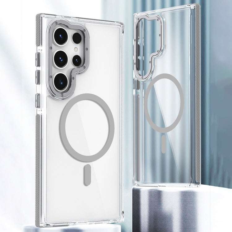 For Samsung Galaxy S24 Ultra 5G Dual-Color Clear Acrylic Hybrid TPU MagSafe Phone Case(Grey) - Galaxy S24 Ultra 5G Cases by PMC TechLife | Online Shopping South Africa | PMC TechLife