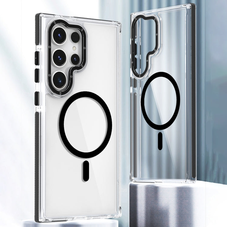 For Samsung Galaxy S24 Ultra 5G Dual-Color Clear Acrylic Hybrid TPU MagSafe Phone Case(Black) - Galaxy S24 Ultra 5G Cases by PMC TechLife | Online Shopping South Africa | PMC TechLife | Buy Now Pay Later Mobicred