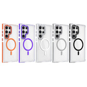 For Samsung Galaxy S24+ 5G Dual-Color Clear Acrylic Hybrid TPU MagSafe Phone Case(Purple)
