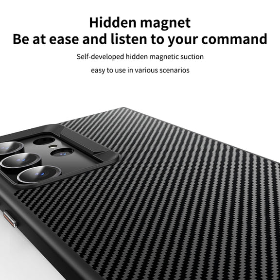 For Samsung Galaxy S23 Ultra 5G MagSafe Kevlar Fiber Shockproof Phone Case(Black)