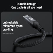 Nillkin Swift Pro 1m 3 in 1 USB to 8 Pin + Type-C + Micro USB Fast Charging Cable(Black)