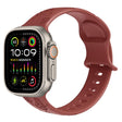 For Apple Watch Ultra 49mm Butterfly Flower Embossed Silicone Watch Band(Brick Red) - Watch Bands by PMC TechLife | Online Shopping South Africa | PMC TechLife