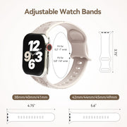 For Apple Watch Series 6 44mm Butterfly Flower Embossed Silicone Watch Band(Starlight)