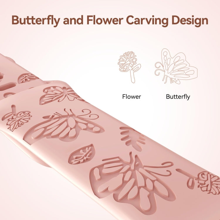 For Apple Watch Series 3 38mm Butterfly Flower Embossed Silicone Watch Band(Retro Rose) - Watch Bands by PMC TechLife | Online Shopping South Africa | PMC TechLife