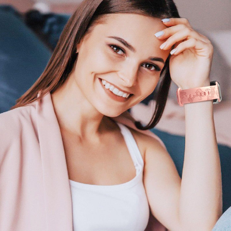 For Apple Watch Series 3 38mm Butterfly Flower Embossed Silicone Watch Band(Retro Rose) - Watch Bands by PMC TechLife | Online Shopping South Africa | PMC TechLife