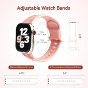 For Apple Watch 42mm Butterfly Flower Embossed Silicone Watch Band(Retro Rose)