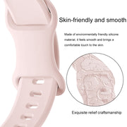 For Apple Watch 42mm Rose Embossed Silicone Watch Band(Starlight)